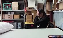 santa costumed mall officer deals with shoplifter at work