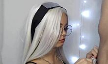 Blonde girl thirsty for cum