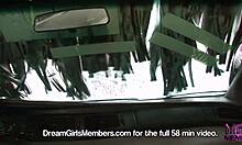 pretty college girl strips completely naked in public view