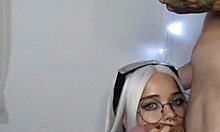 Blonde girl thirsty for cum