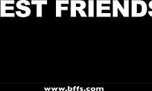 Stunning teen 18+ BFFs suck monster cocks in hot orgy, dancing and fucking in dance studio.