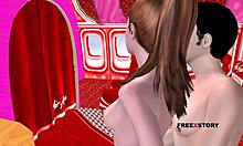 Animated 3D Cartoon Porn with a Stunning Couple's Playful Start