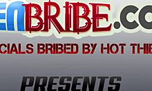 Kiara gets her tight cunt banged roughly in the office while moaning loudly