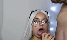 Blonde girl thirsty for cum