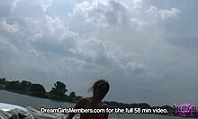 pretty college girl strips completely naked in public view