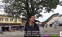 Brunette fucks in shop