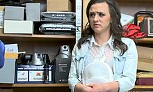 hey cutie got caught shoplifting and now she's in trouble! 😅