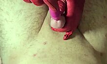 handjob with vibratin’ stick, deep massage, huge cum mess!