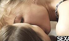 Two stunning lesbians passionately eat each other's pussy.