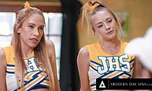 Teen cheerleaders kyler quinn and khloe kapri cum swap their coach's big load 😋