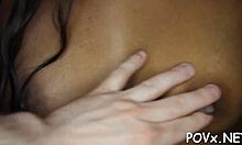 hairy tight pussy gets a thick cock deep inside during rough game.