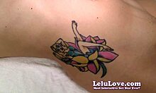 pov exploring and touching her tattoo, then finishing on it - lelu love.