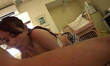 Hey, watch this busty Japanese teen in swimsuit suck?