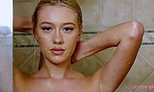 Gorgeous Blonde Model Showers In 4K