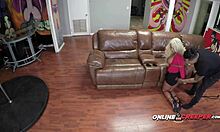 Teen Brandi gets forced to suck and ride rough Bruno's big cock