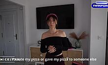 The pizza girl ate my pizza and wanted to run away i made her suck