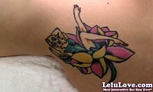 pov exploring and touching her tattoo, then finishing on it - lelu love.