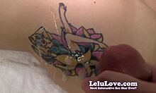 pov exploring and touching her tattoo, then finishing on it - lelu love.