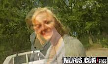 Intriguing public pickup: Veronika works out and surprises with a blowjob in the open