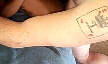 Kevin and Liza in interracial couple cumshot.