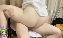 wow, little bunny girl seduces master for anal creampie