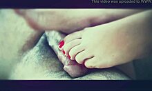 Amateur Footjob Fantasy Turns into Intense Homemade Pleasure.