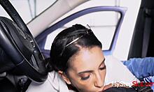 Teen whore daughter Angelica Cruz indulges in after-school oral with an old man.