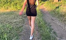 young 18+ girlfriend after pissing outdoors