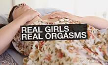 Naughty beauty Amber Chase fingers her clit to orgasm.