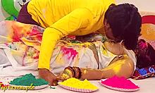 Intense Holi Fucking with Stunning Widow Bhabhi in Rough Doggystyle by Her Chubby Friend.