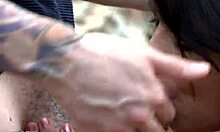 South American slut gets rough outdoor fuck in ass and pussy