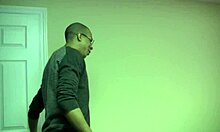 this chubby teen 18+ is giving handjob to monster cock.