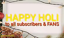 Intense Holi Fucking with Stunning Widow Bhabhi in Rough Doggystyle by Her Chubby Friend.