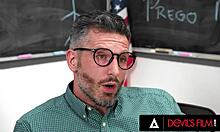 hot teen nicole aria bent over for teacher's deepthroat and riding