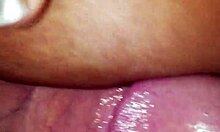 Amateur blowjob, titfuck, and cumshot in interracial action, he said