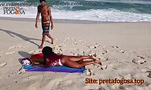 Novinha Masturbating on Deserted Beach Guy Eats Pussy Cumshot