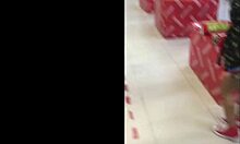 milly walks around shopping with vibrator in her ass, getting hardcore