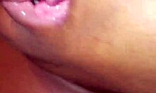 Amateur blowjob, titfuck, and cumshot in interracial action, he said