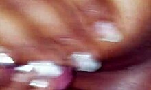 Amateur blowjob, titfuck, and cumshot in interracial action, he said