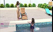 a wife and her mother-in-law playing games at home with amateurs