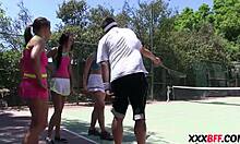 Those summer camp tennis sluts are going bisexual wild!