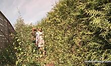 Gorgeous young brunette takes hard anal and double penetration outdoors. This MMF threeway pushes every limit in the open air.