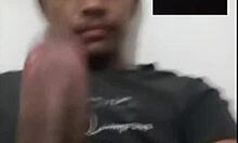 Indian man masturbates his hard cock in hardcore session