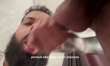 Bearded man sucks 41 cocks