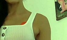 Busty European babe strips then gets wet blowjob and hard fuck in POV.