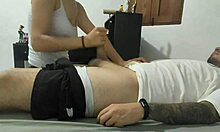 Latina teen enters room and interacts with resting person