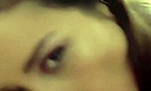 Busty European babe strips then gets wet blowjob and hard fuck in POV.