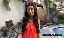 Neighbors' crazy hot ex gives POV blowjob. Intense homemade hardcore action.