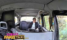 Hot Brunette Delivers Oral in Fake Taxi Car