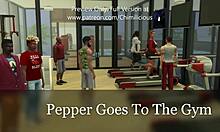 Horny girlfriend performs sexercise, riding my cock and giving blowjob outdoors in public!